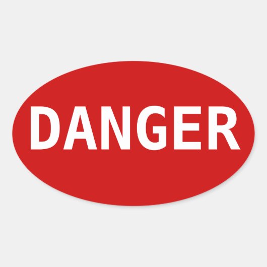 Sticker Ovale Danger (Devant)