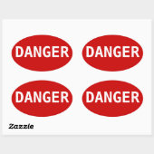 Sticker Ovale Danger (Feuille)