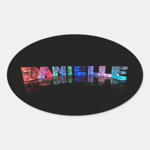 Sticker Ovale Danielle nommée dans 3D s'allume (la photographie