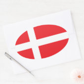 STICKER OVALE DANNEBROG DU DRAPEAU DANEMARK (Enveloppe)