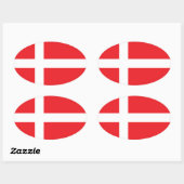 STICKER OVALE DANNEBROG DU DRAPEAU DANEMARK (Feuille)