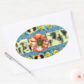 Sticker Ovale Danse ancienne Orange Daisy Flower (Enveloppe)