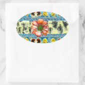 Sticker Ovale Danse ancienne Orange Daisy Flower (Sac)