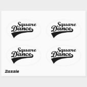 Sticker Ovale Danse carré (Feuille)