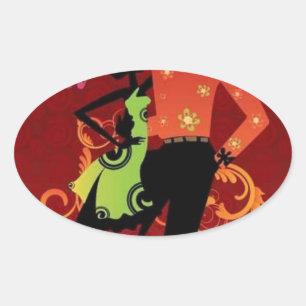 Sticker Ovale Danse de Salsa