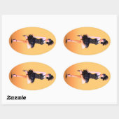 Sticker Ovale Danse Flapper Vintage (Feuille)