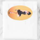 Sticker Ovale Danse Flapper Vintage (Sac)