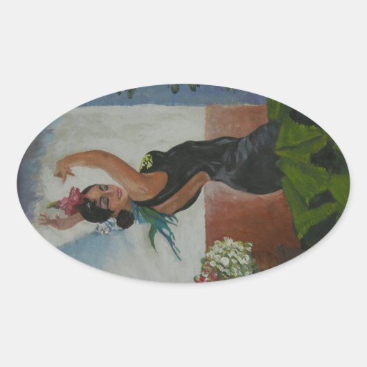 Sticker Ovale Danseur espagnol (Devant)