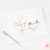 Sticker Ovale Darwin arbre de vie : Je pense (Enveloppe)