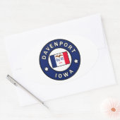 Sticker Ovale Davenport Iowa (Enveloppe)