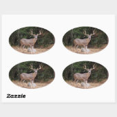 Sticker ovale de cerf (Feuille)