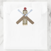 Sticker ovale de cricket/Étiquette (Sac)