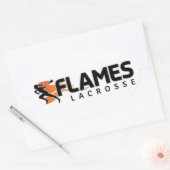 Sticker ovale de crosse Flames (Enveloppe)