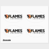 Sticker ovale de crosse Flames (Feuille)