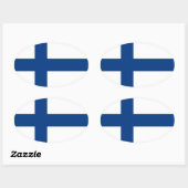 Sticker ovale de Finlande (Feuille)