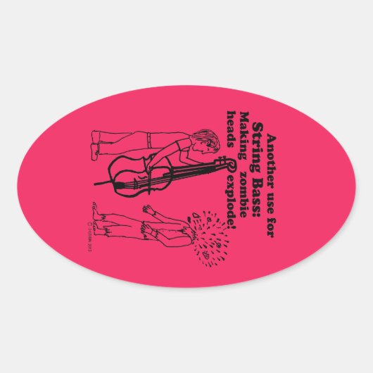 Sticker ovale de la basse de chaîne Zombie Explode (Devant)