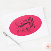 Sticker ovale de la basse de chaîne Zombie Explode (Enveloppe)