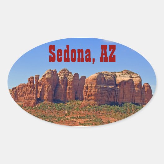 Sticker ovale de la Cathédrale Rock (Devant)