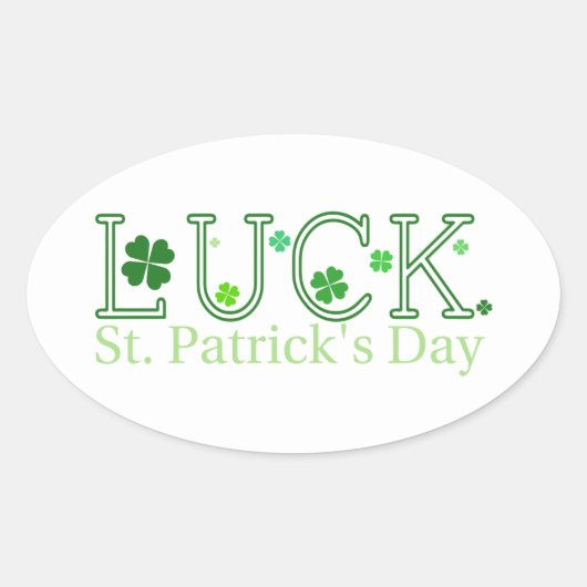 Sticker ovale de la chance de la Saint Patrick (Devant)