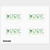 Sticker ovale de la chance de la Saint Patrick (Feuille)