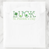 Sticker ovale de la chance de la Saint Patrick (Sac)