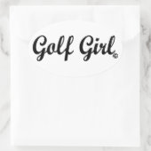 Sticker ovale de la fille de golf (Sac)