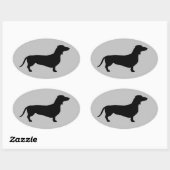 Sticker ovale de la nation Doxie-Land (Feuille)