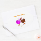 Sticker ovale de la passion de Thanksgiving (Enveloppe)