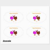 Sticker ovale de la passion de Thanksgiving (Feuille)