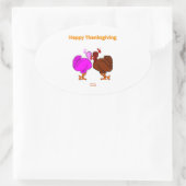 Sticker ovale de la passion de Thanksgiving (Sac)