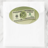 Sticker Ovale De l'argent drôle (Sac)