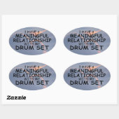 Sticker ovale de l'ensemble de tambours de relatio (Feuille)