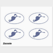 Sticker ovale de l'île Cuttyhunk (Feuille)