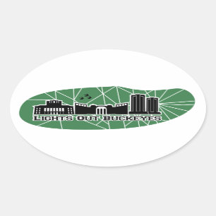 Sticker Ovale De lumières feuille d'autocollant de maronniers