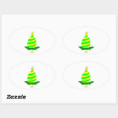 Sticker ovale de Pâques (Feuille)