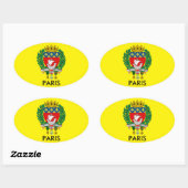 Sticker ovale de Paris Crest (Feuille)