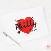 Sticker Ovale De Philly Avec Amour (Enveloppe)
