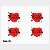 Sticker Ovale De Philly Avec Amour (Feuille)