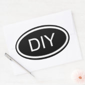 Sticker ovale de style do-it-yourself Euro en noir (Enveloppe)