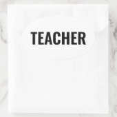 Sticker ovale de texte de l'enseignant en gras pou (Sac)