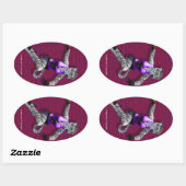 Sticker ovale de Tigre de charge (Feuille)