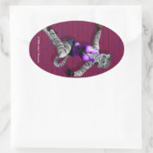 Sticker ovale de Tigre de charge (Sac)
