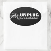 Sticker Ovale Débrancher De La Matrice Des Médias Sociaux (Sac)