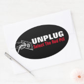 Sticker Ovale Débrancher - Sélectionnez La Pilule Rouge (Enveloppe)