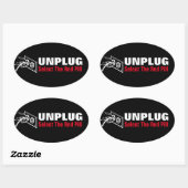 Sticker Ovale Débrancher - Sélectionnez La Pilule Rouge (Feuille)
