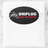 Sticker Ovale Débrancher - Sélectionnez La Pilule Rouge (Sac)