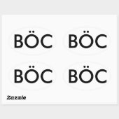 Sticker Ovale Décal de culte d'huître bleue (Feuille)