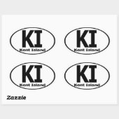 Sticker Ovale Décal de l'île de Kent (série de 4) (Feuille)