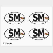 Sticker Ovale Décal du Maryland Sud (jeu de 4) (Feuille)
