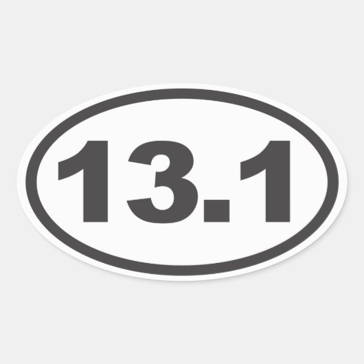 Sticker Ovale Décal ovale à demi-marathon (Devant)